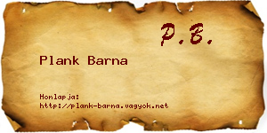 Plank Barna névjegykártya