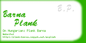 barna plank business card